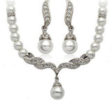 Factory Direct Korean Version, Elegant Angel Wings, Fashionable Pearl Necklace, Earrings, Bridal Suit 9086 - Nioor