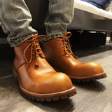 Work Boots Men's Short Boots Genuine Leather Handmade Retro - Nioor