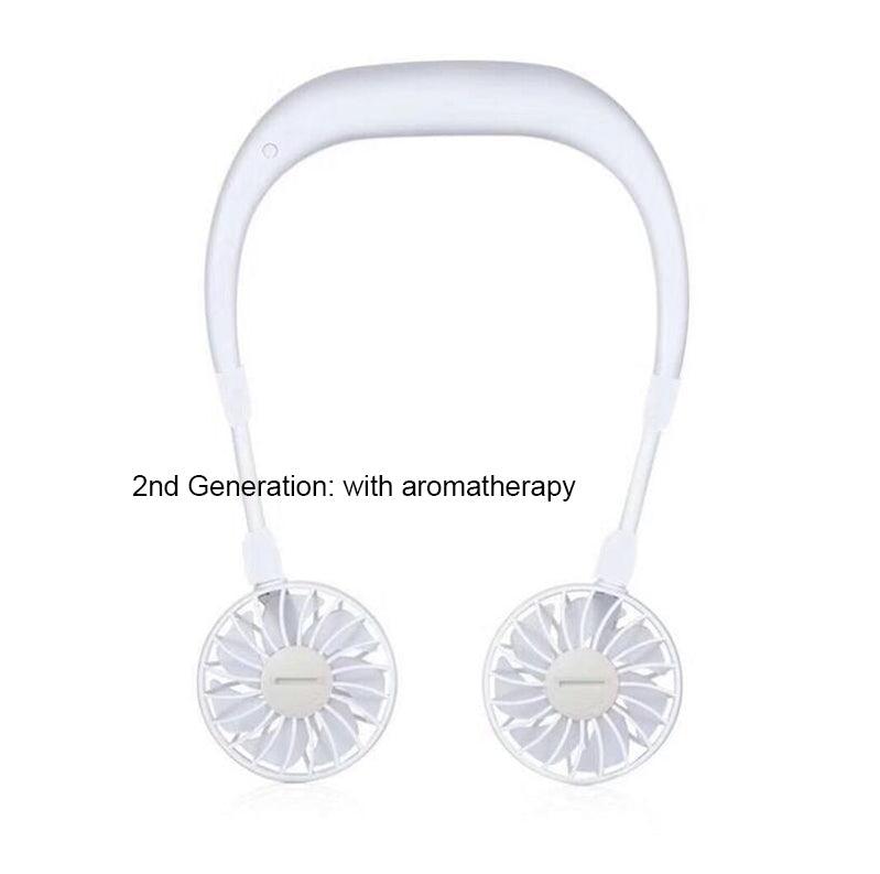 2nd / 3rd Gernation - Charging portable lazy fan student desktop fan hanging neck fan - Nioor