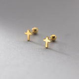 S925 Sterling Silver Stud Cross For Women - Nioor