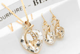 Heart-shaped faux austrian crystal zircon earrings - Nioor