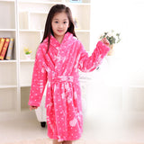 Plus velvet long sleeve children bathrobe