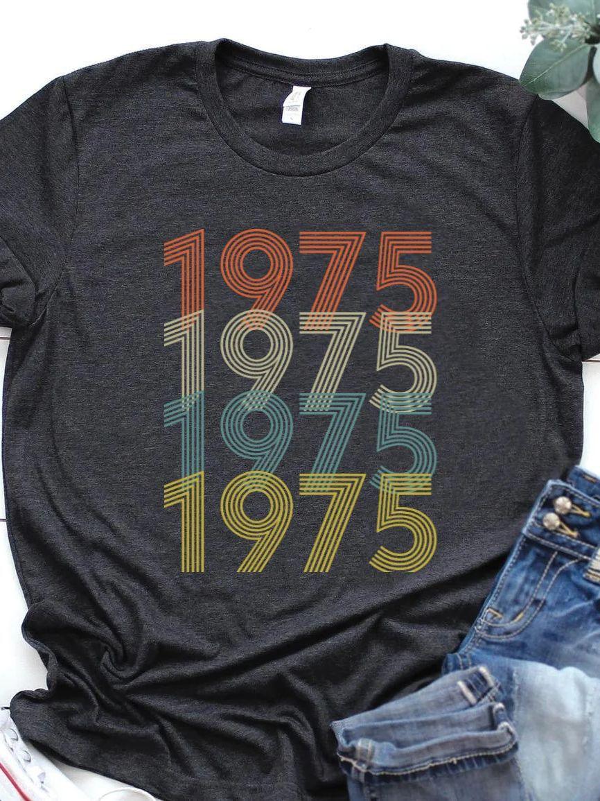 1975 Color Printed Digital T-shirt Top - Nioor