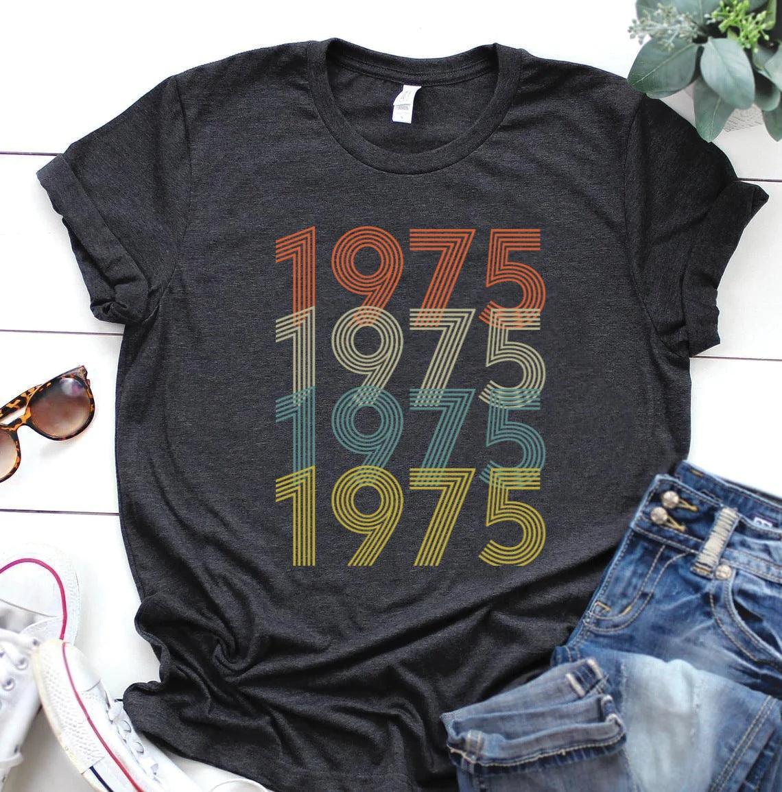 1975 Color Printed Digital T-shirt Top - Nioor