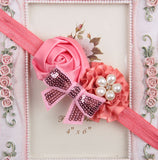 Rose sequin bow headband