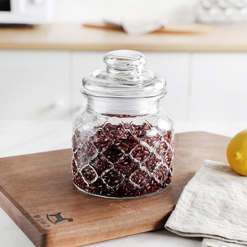 Stained Glass Sealed Jar Love Glass Bottle Household Transparent With Lid Kitchen Food Storage Jar Kimchi Jar - Nioor