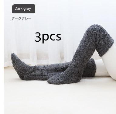 Over Knee High Fuzzy Long Socks Winter Warm Cold Leg Knee Joint Cold-proof Stockings Home Floor Sleeping Socks - Nioor