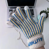 Vintage Striped Touch Screen Knitted Gloves - Nioor