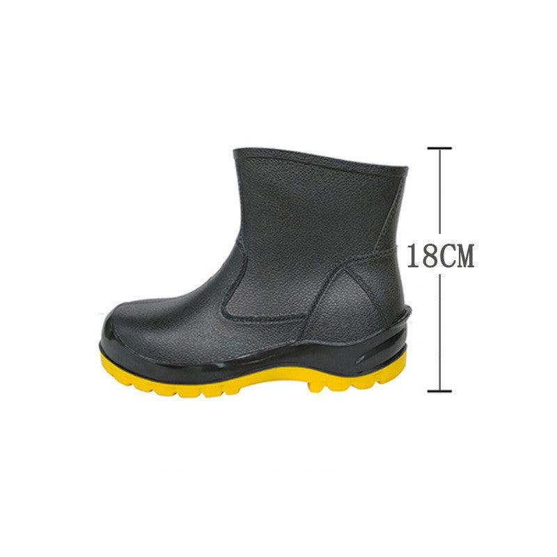 Labor Protection Rain Boots Men's Short Tube Low Top - Nioor