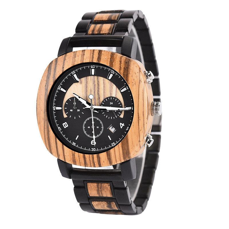 Mechanical Wood Watch Infected The Gray Strap - Nioor