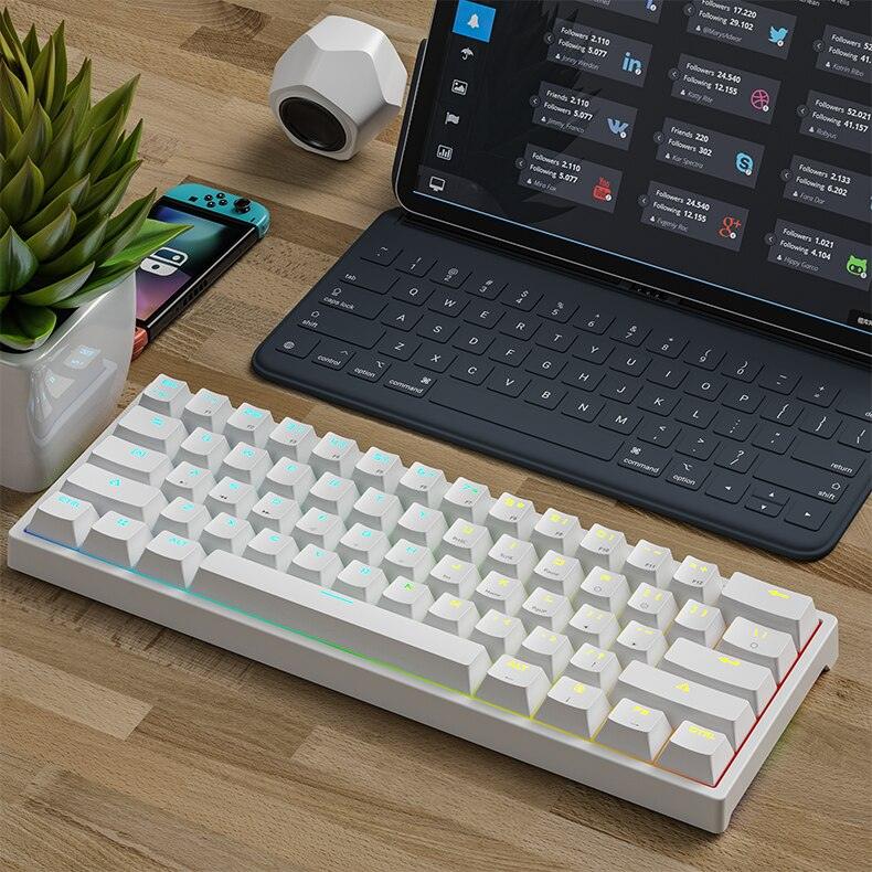 61-key Pluggable Mechanical Keyboard RGB Light Effect Computer Keyboard - Nioor