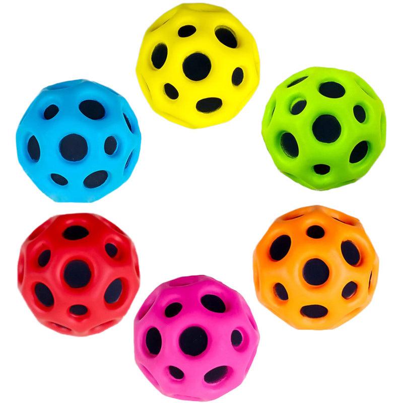 Hole Ball Soft Bouncy Ball Anti-fall Moon Shape Porous Bouncy Ball Kids Indoor Outdoor Toy Ergonomic Design - Nioor