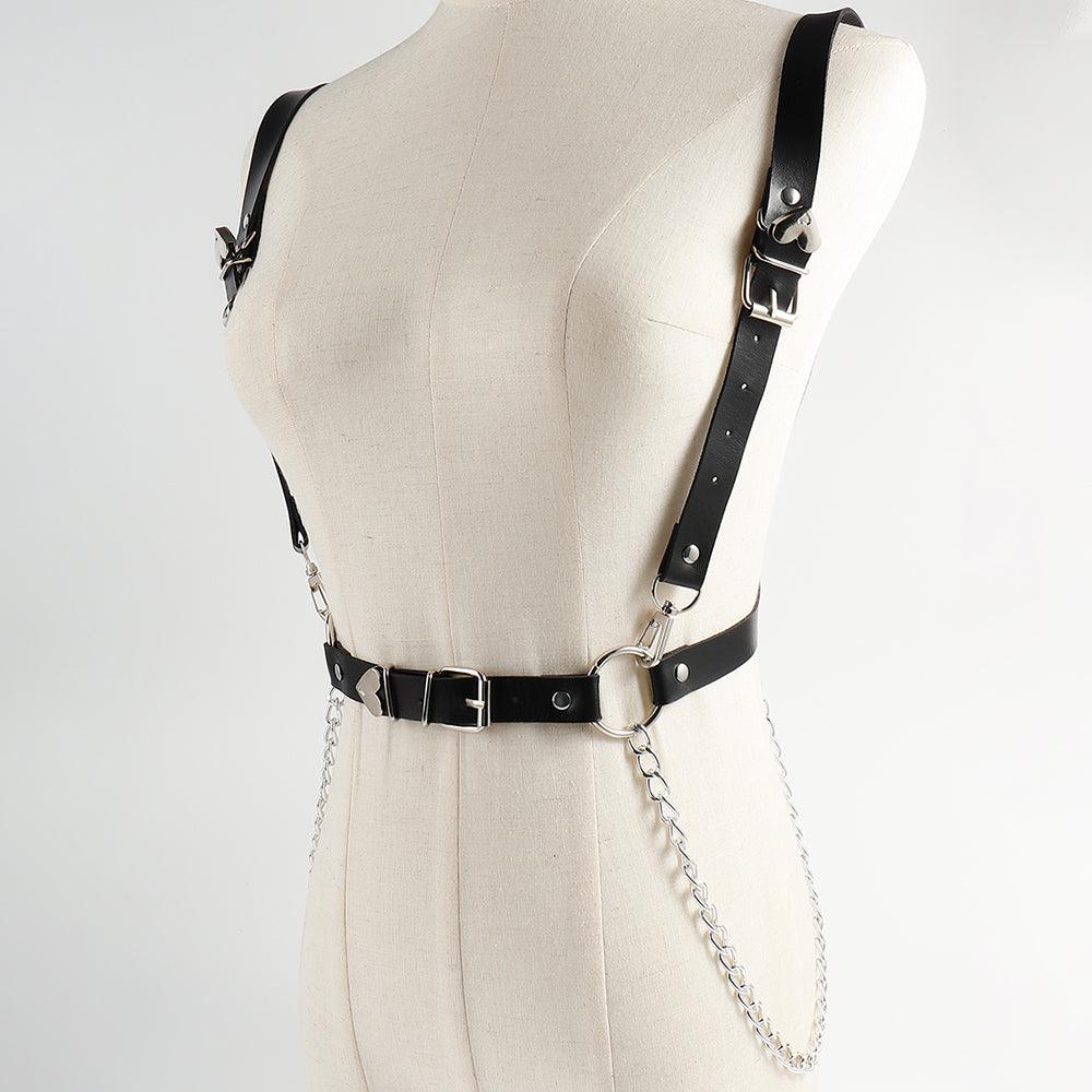 Punk Darkwind Women's Belt Leather Functional Chain Love Belt Sexy Uniform Suspenders Harness Accessories - Nioor