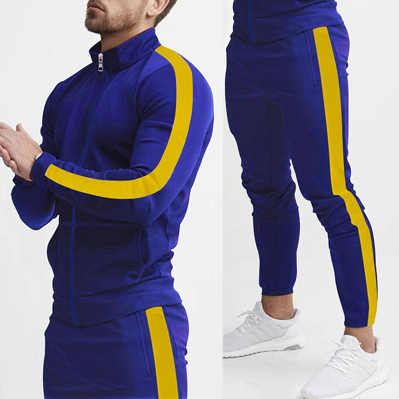 Men's Fashion Personalized Color Matching Hooded Sports Suit - Nioor