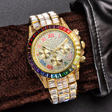 Three Eyes Rainbow Diamond Quartz Watch - Nioor