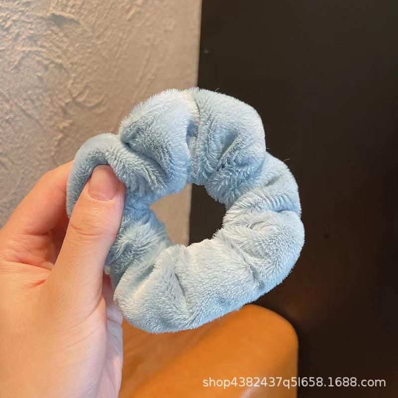 Plush Large Intestine Hair Ring Macaron Hair Band Cute Fluffy Hair Rope - Nioor