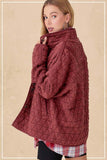 Knitted Double Pocket Turn-down Collar Coat - Nioor