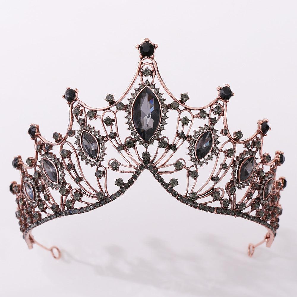 Classic Vintage Bridal Tiara Black Baroque - Nioor