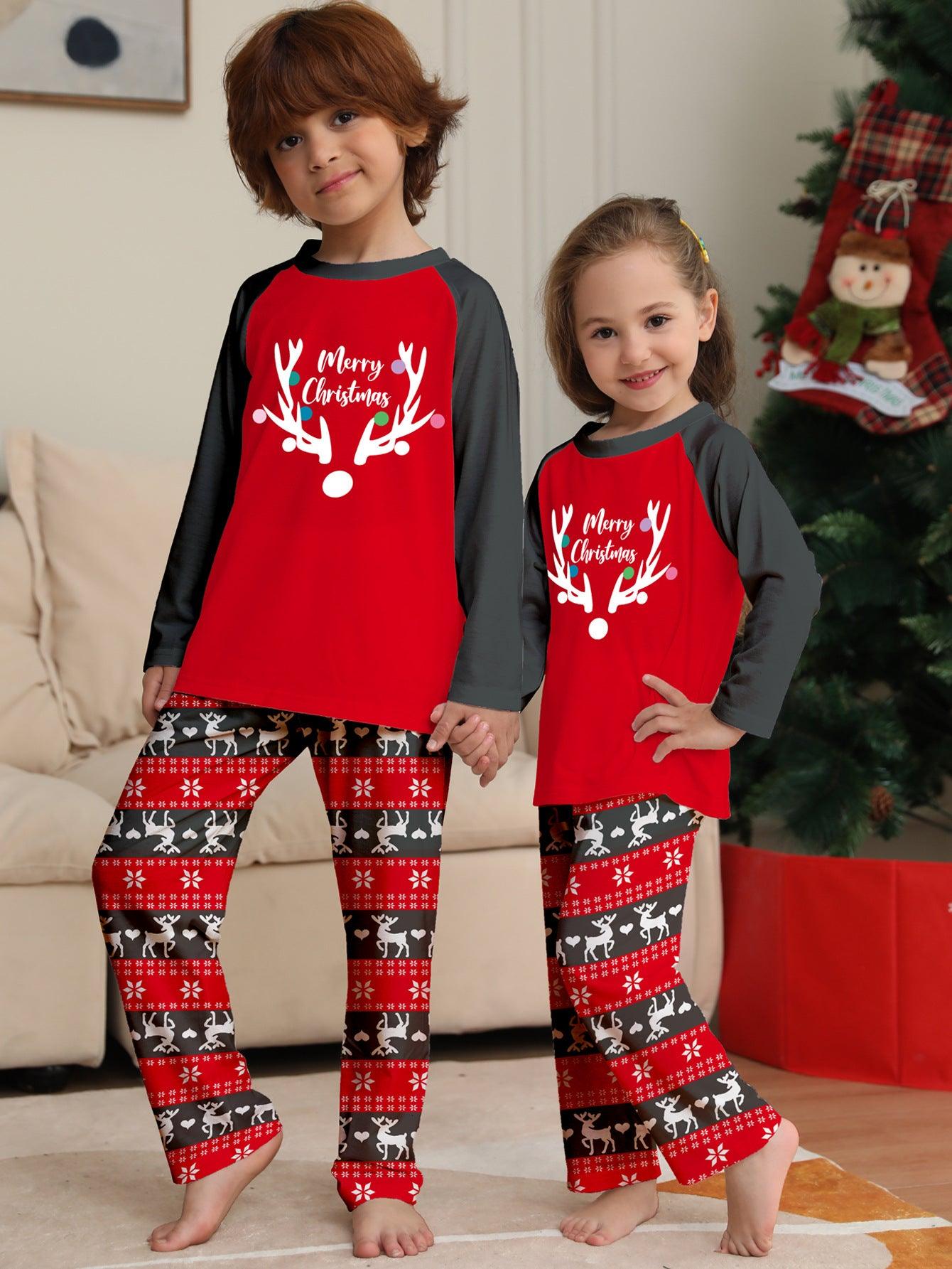 Deer Head Printed Christmas Parent-child Suit - Nioor