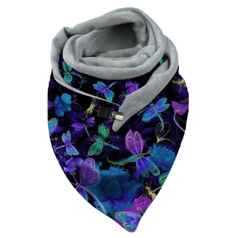 Versatile Thickened Simple Warm Shawl Fashionable Printed Scarf - Nioor