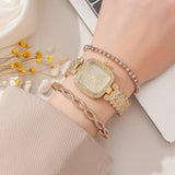 Women's Square Diamond Bracelet Fashion Quartz Watch - Nioor