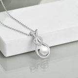 Freshwater Cultured Pearl Sterling Silver Heart Pendant Necklace - Nioor