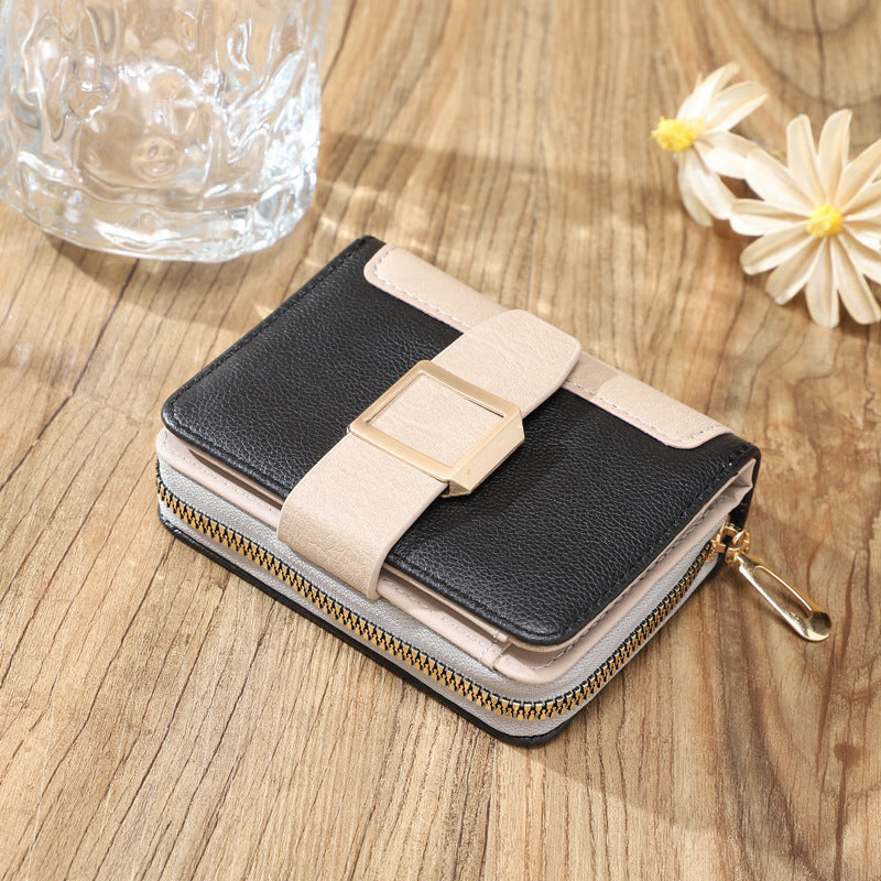 Women's Short Zipper Vertical Buckle Small Wallet