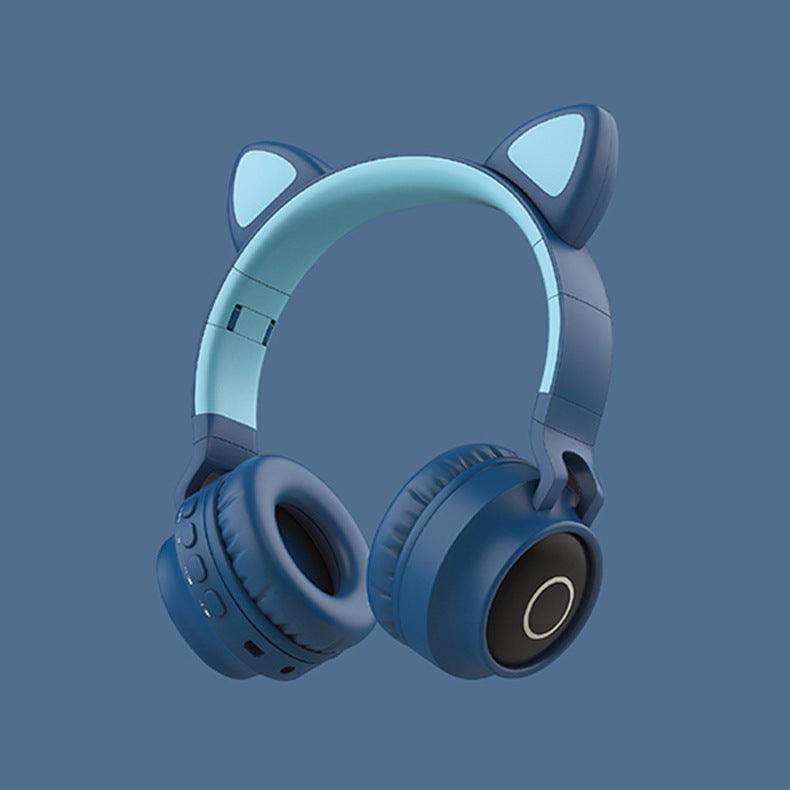 LED Light Cat Ear Headphones Wireless Bluetooth 5.0 Headset Portable Foldable Kids Headphone With Microphone Best Gift - Nioor