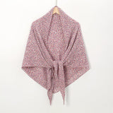 Pearl Chiffon Printed Square Scarf Pleated Scarf - Nioor