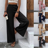 Women's Clothing Casual Loose Slimming Crumpled Wide-leg Pants - Nioor