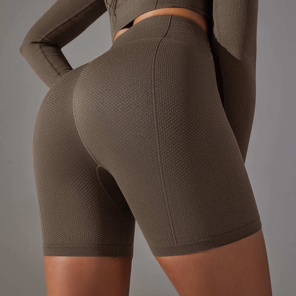 Seamless Yoga Shorts Peach Belly Contracting And Hip Lifting - Nioor