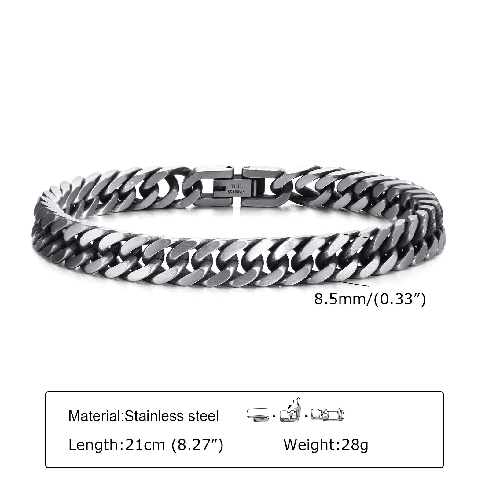 European And American Stainless Steel Men's Thick Bracelet Ornament