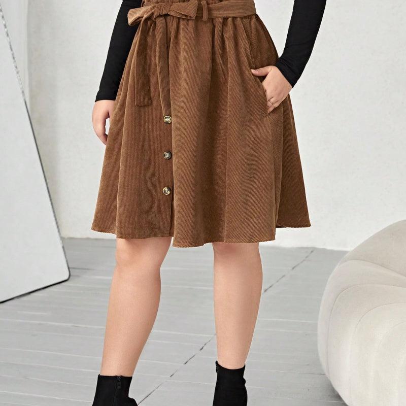 Women's Polyester Umbrella Skirt Retro Slimming High Waist Casual - Nioor