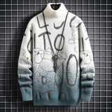 Gradient Mink Fleece Turtleneck Sweater For Men - Nioor