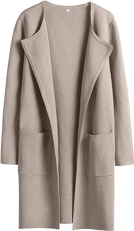 Women's Woolen Coat With Pockets Autumn And Winter Temperament Slim Fit Mid Length Jacket Comfortable Casual Lapel Coats - Nioor