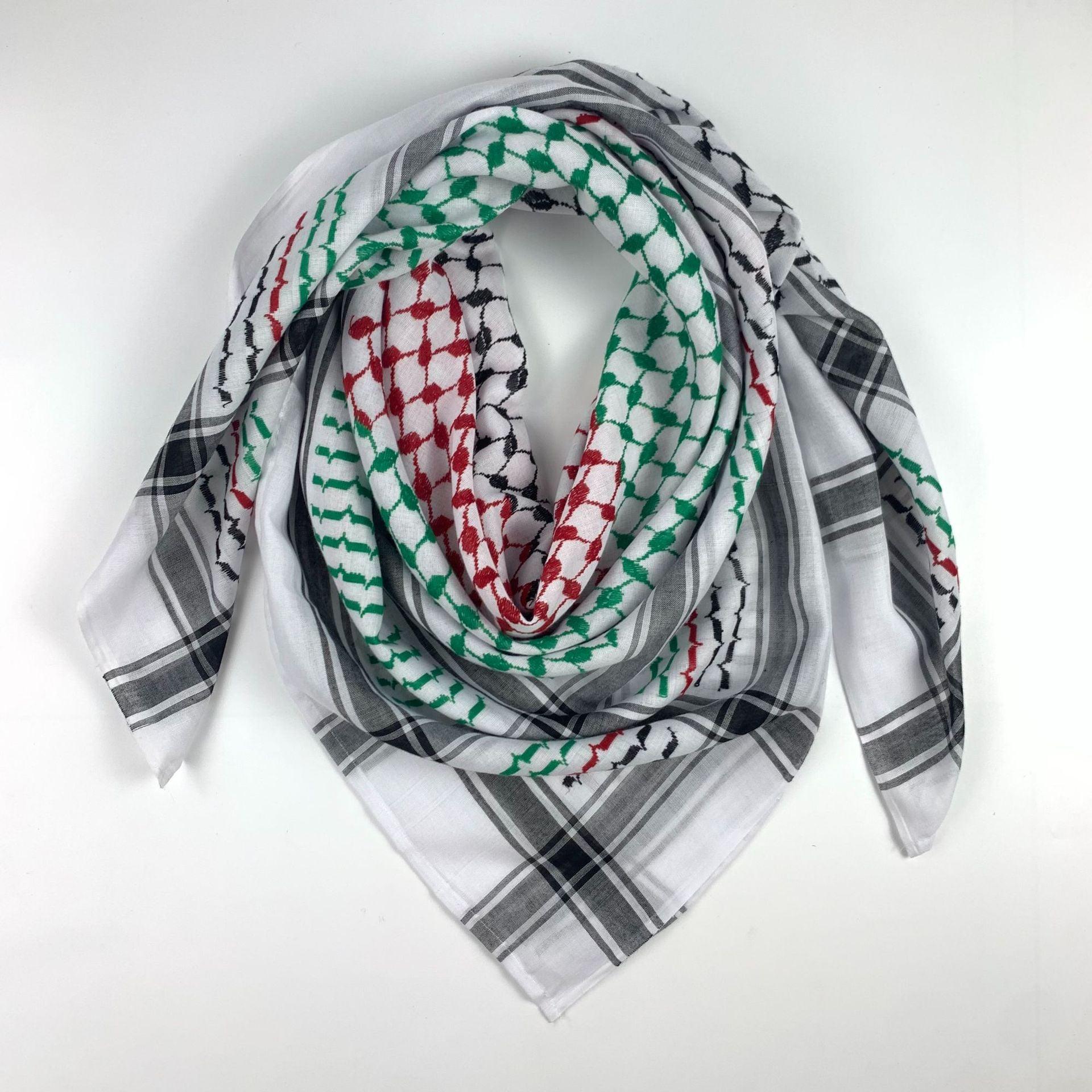 Keffiyeh Jacquard Square Scarf Men Dubai Middle East Muslim Saudi Arabia - Nioor