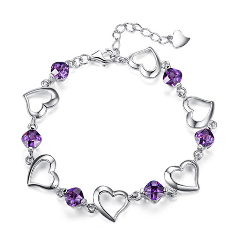 Retro Fashion Crystal Heart Bracelet