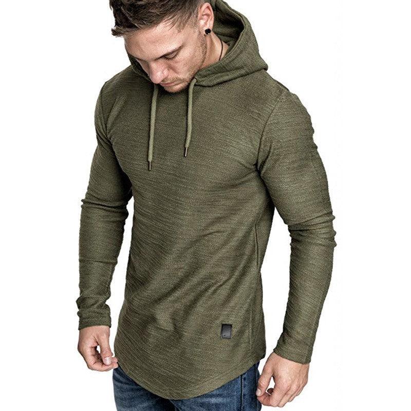 High Street Hipster Hooded T-shirt Men's Summer Loose Casual Shoulder Long Sleeve European Size Men's T-shirt Jacket - Nioor