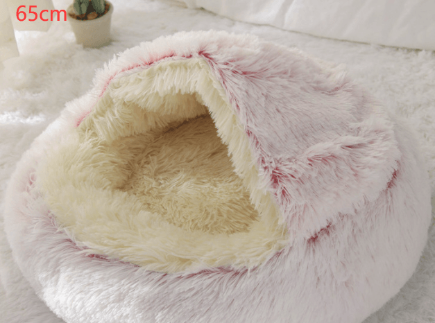 2 In 1 Dog And Cat Bed Pet Winter Bed Round Plush Warm Bed House Soft Long Plush Pets Bed - Nioor