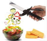 2 in 1 Stainless Steel Kitchen Knife Shears Vegetable Slicer - Nioor