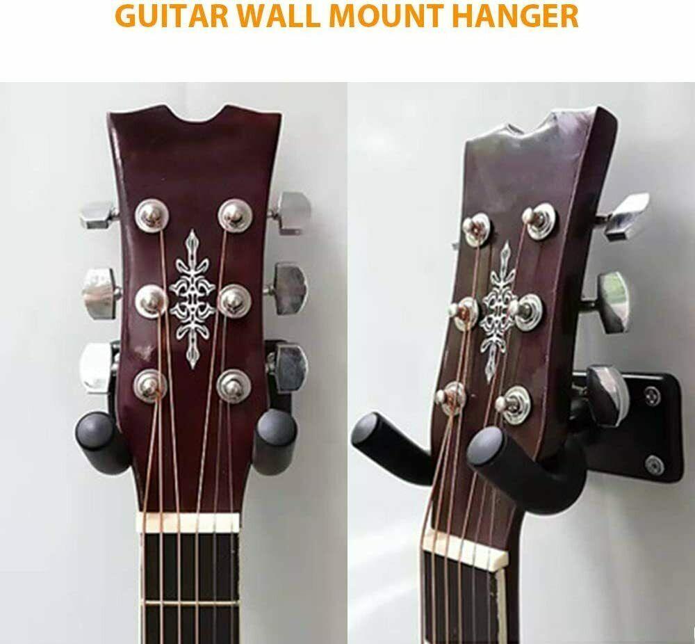 2 PCS Guitar Hangers Wall Mount Arm Instrument Display Holder Padded Hook Rack - Nioor