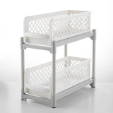 2 Tier Sliding Cabinet Basket Organizer Drawer Mesh Storage Organizer - Nioor