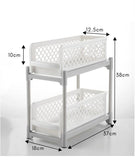 2 Tier Sliding Cabinet Basket Organizer Drawer Mesh Storage Organizer - Nioor