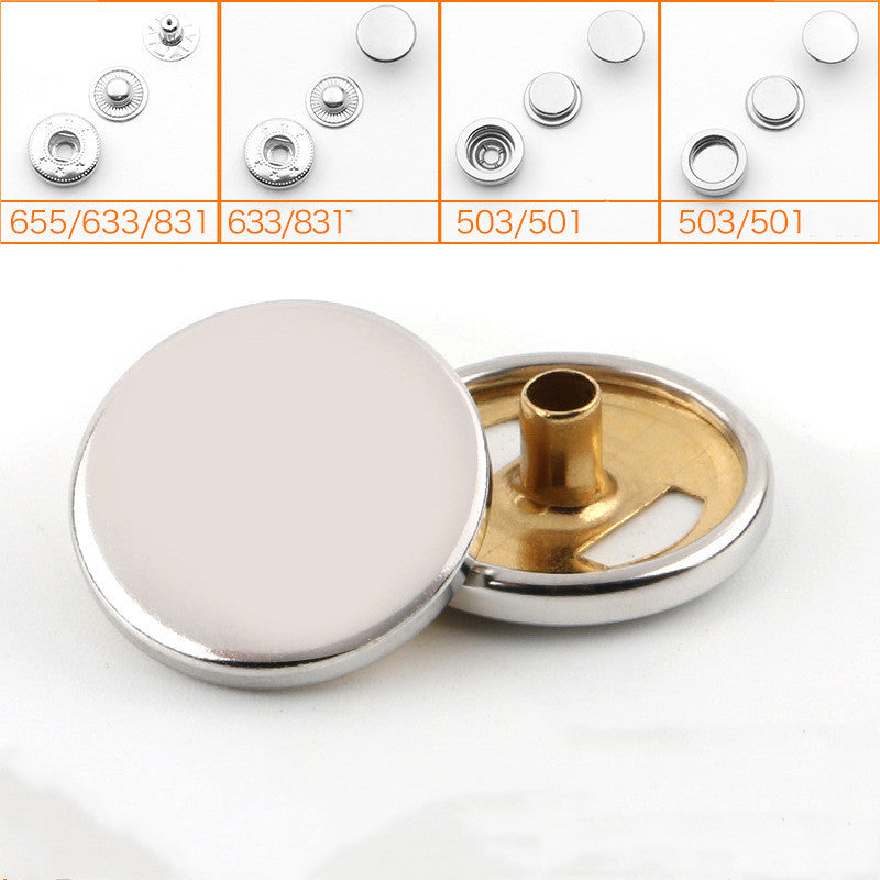 Metal Snap Button Buttons Buttons All-match Concealed Jackets Round Snap Buttons Denim Clothes Snap Button