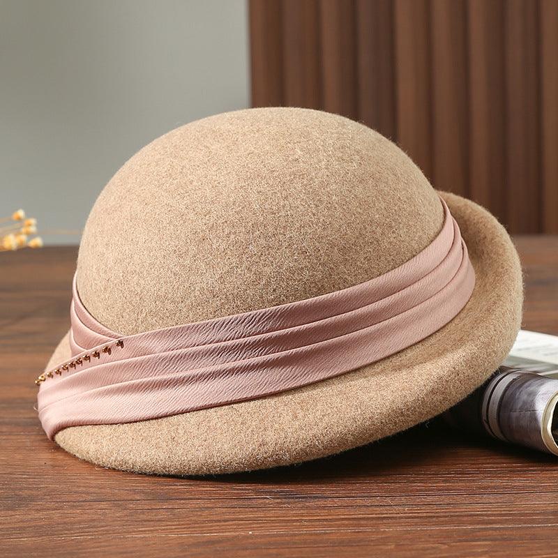 Women's Autumn And Winter Fashion All-match Face-looking Small British Wool Ptah Beret - Nioor