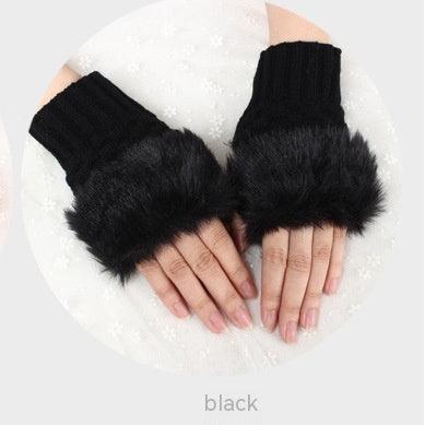 Thermal Women's Half Finger Polyester Gloves - Nioor