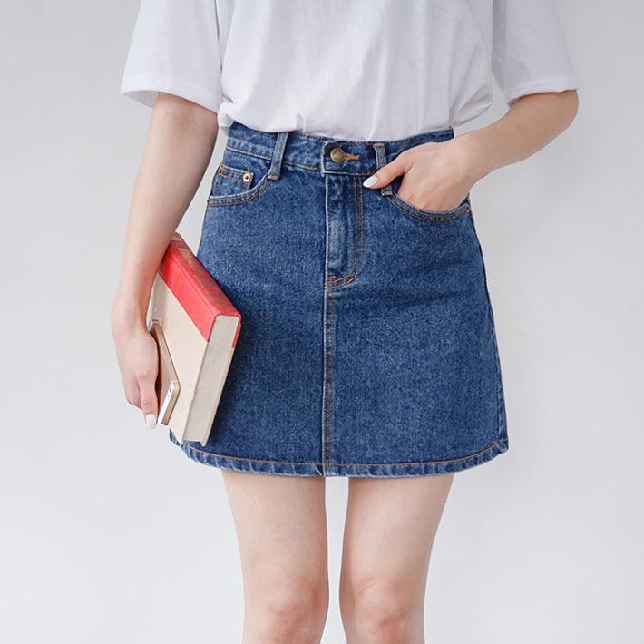 Korean Style Two-pocket Short High Waist Skirt - Nioor