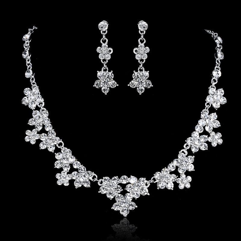 Bridal accessories wholesale, bridal three sets necklace, European and American wedding accessories, wedding jewelry set wholesale - Nioor