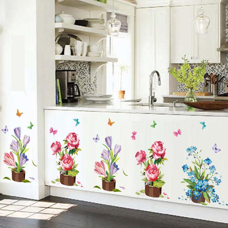 Creative Wall Decorations Plants Potted Wall Stickers - Nioor