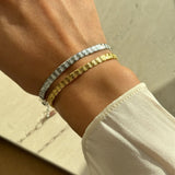 Embossed Pattern Gold And Silver Bracelet Suit